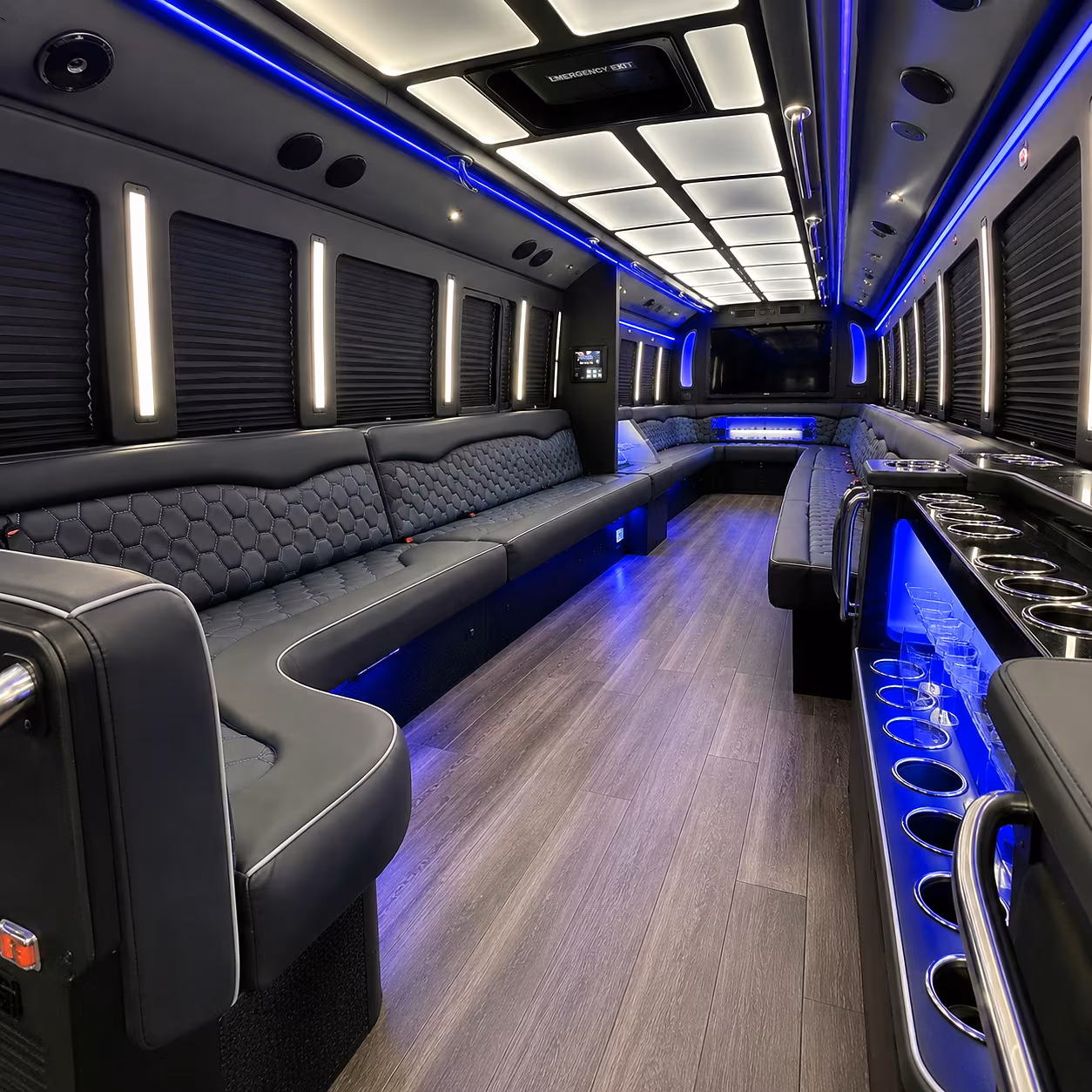 reading party bus rentals inside
