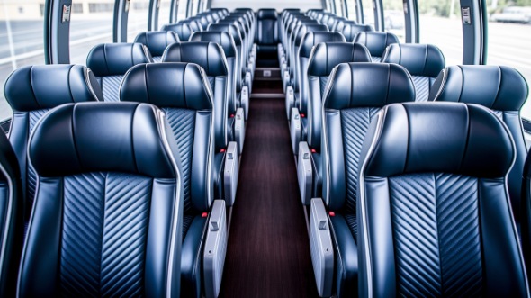 54 passenger charter bus inside harrisburg