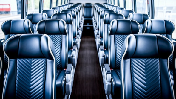 55 passenger charter bus inside harrisburg